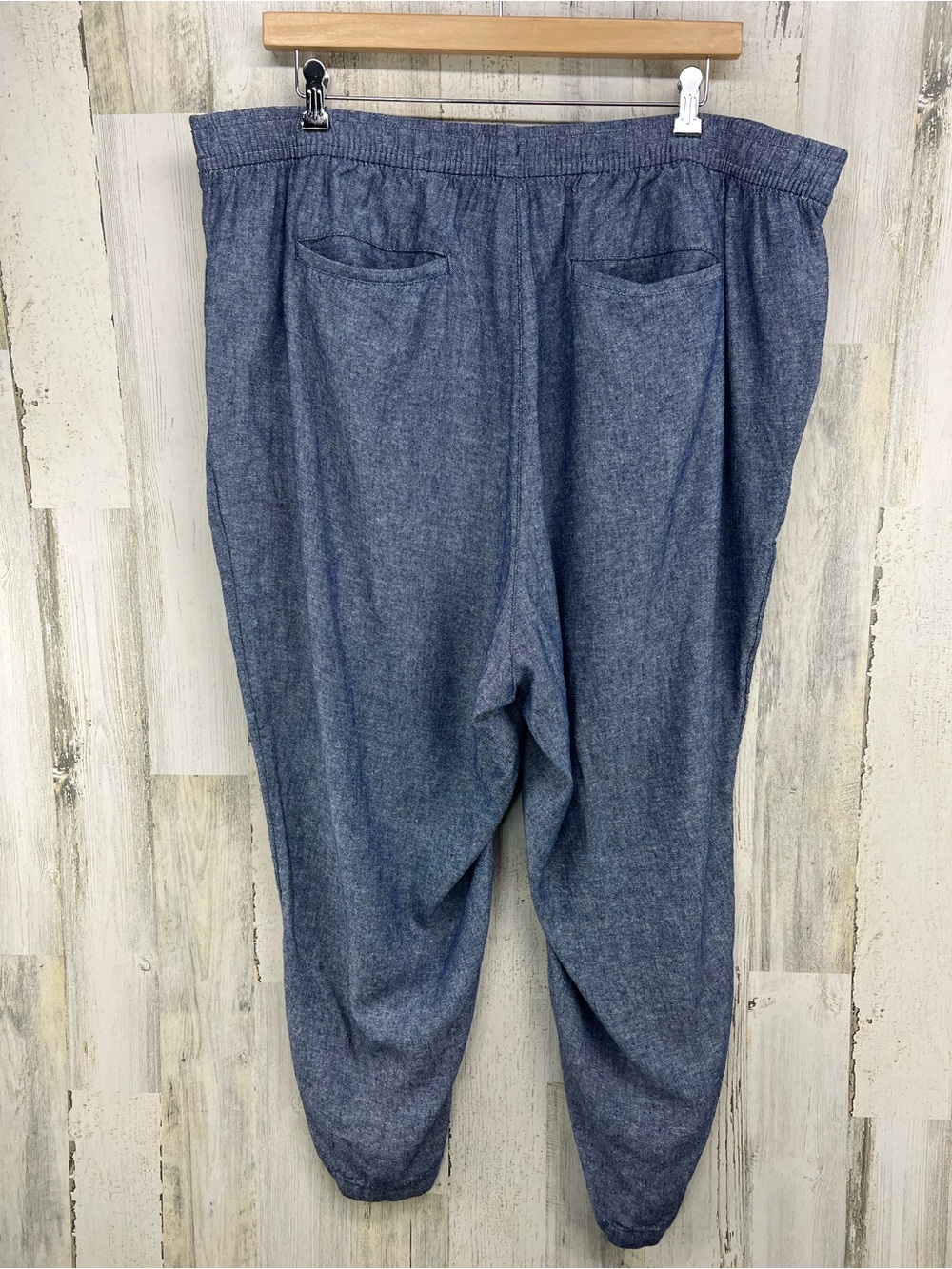 Old Navy High Rise Linen Crop Pants Chambray Women’s 3X - Picture 3 of 10